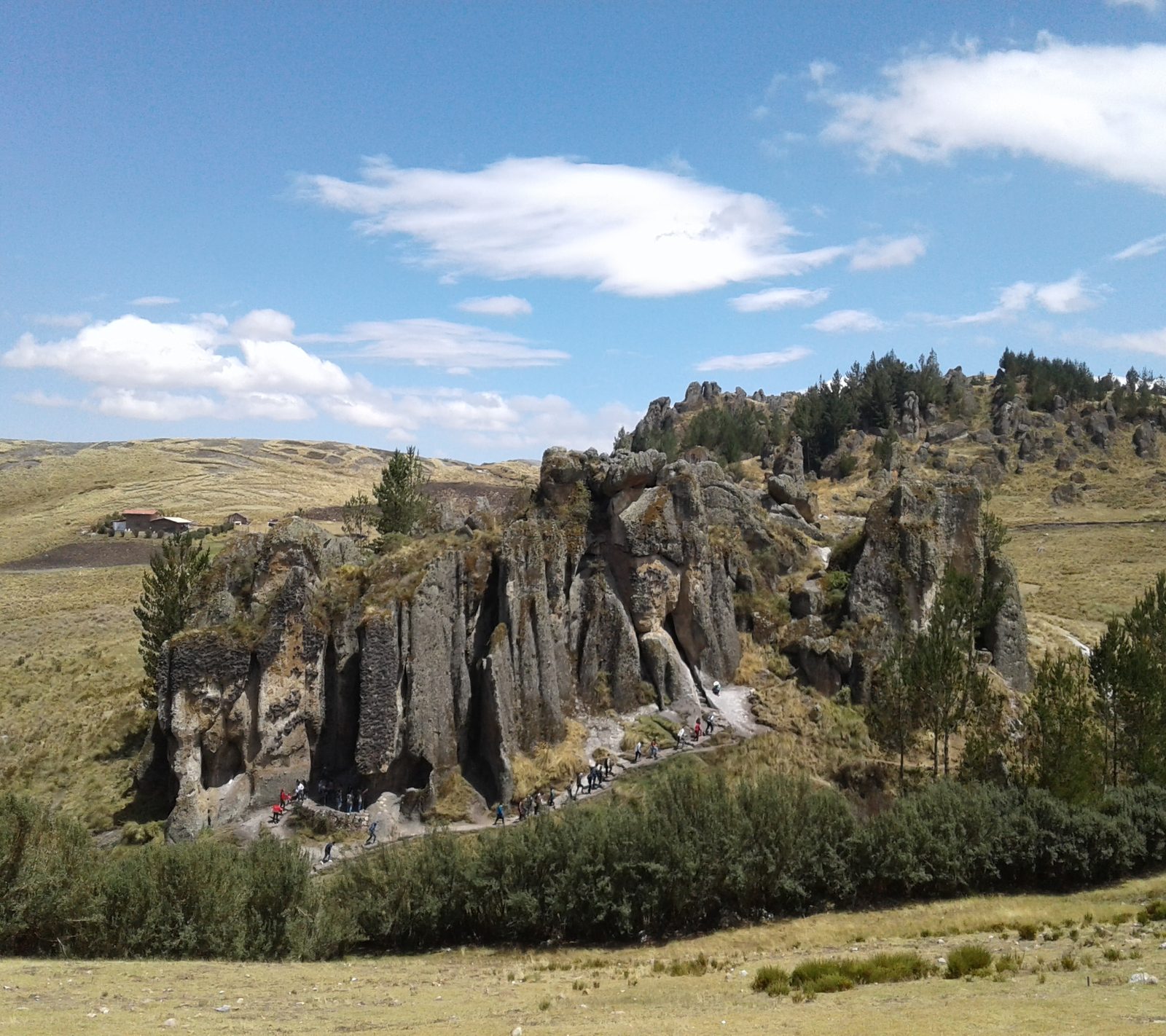 The high valley landscape above Cajamarca seen from Cumbemayo