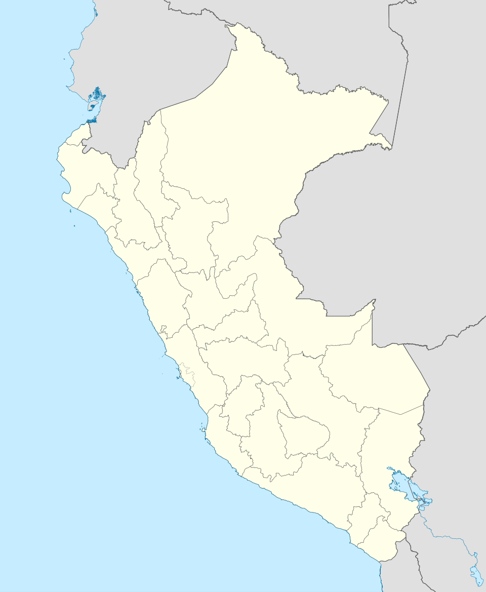 Map of Peru with Cajamarca marked in the northern highlands